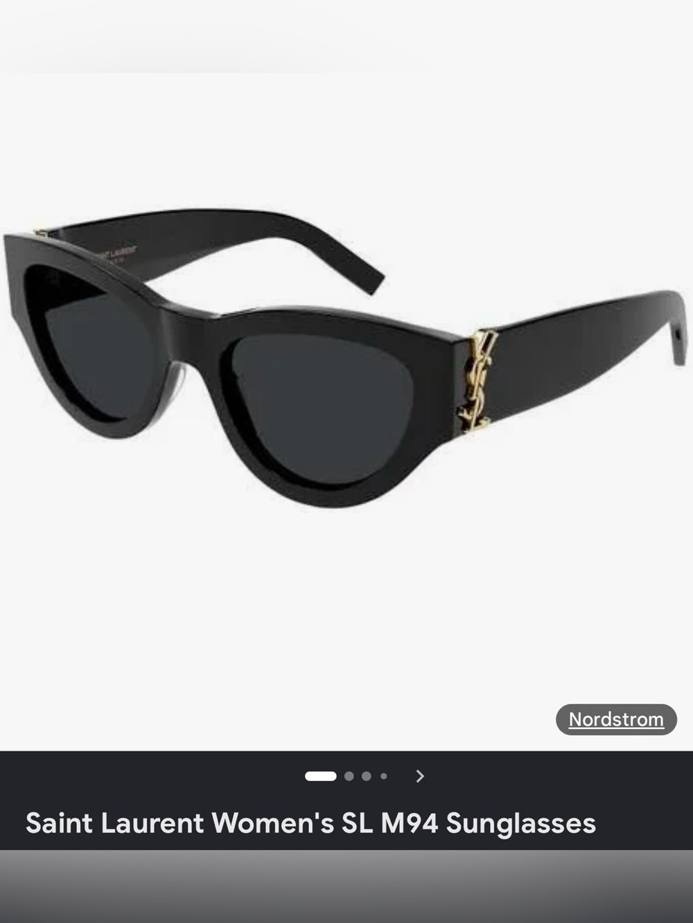 Saint Laurent SL M94 Women's Black Cat-Eye Sunglasses